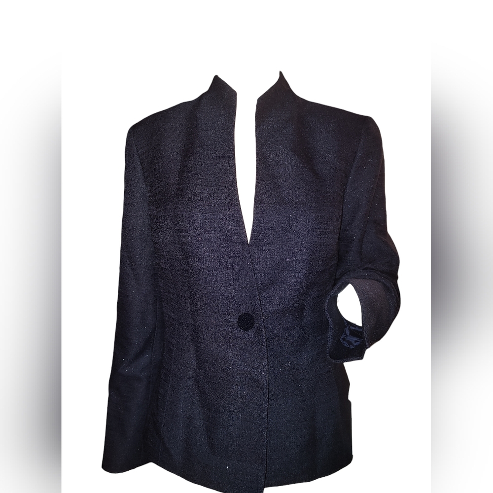 Le Suit One-Button Midi Skirt Suit Jacket Only . NO SKIRT. Navy BLUE  4